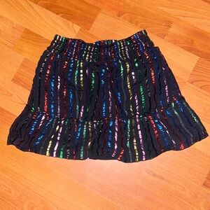 Black & metallic stripe skirt